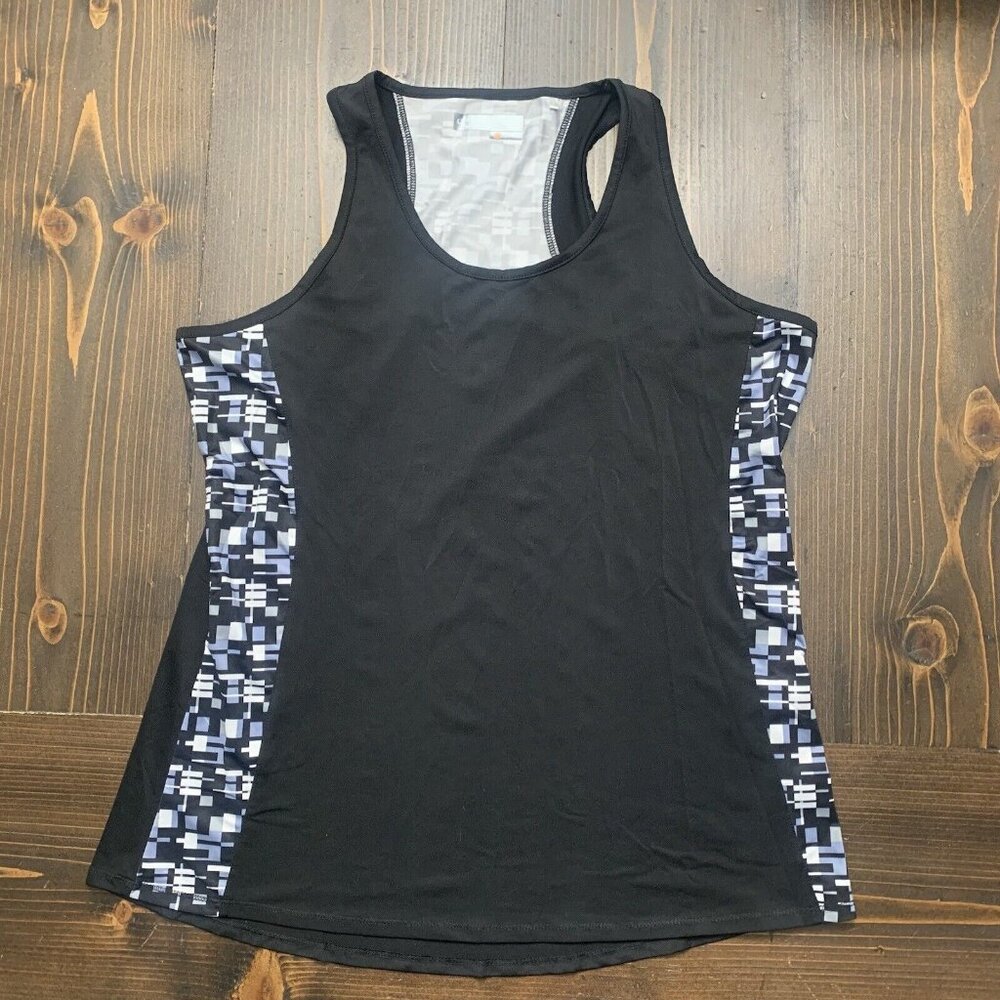Callaway Tank Top Woman XL Navy Black Opti Dri Geometric Print Scoop Neck Golf